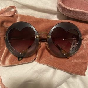 Miu Miu Heart Sunglasses Azure
